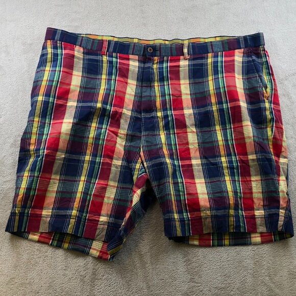 Polo Ralph Lauren Mens Prospect Shorts Size 52 Big Plaid Casual Retro - Picture 10 of 11